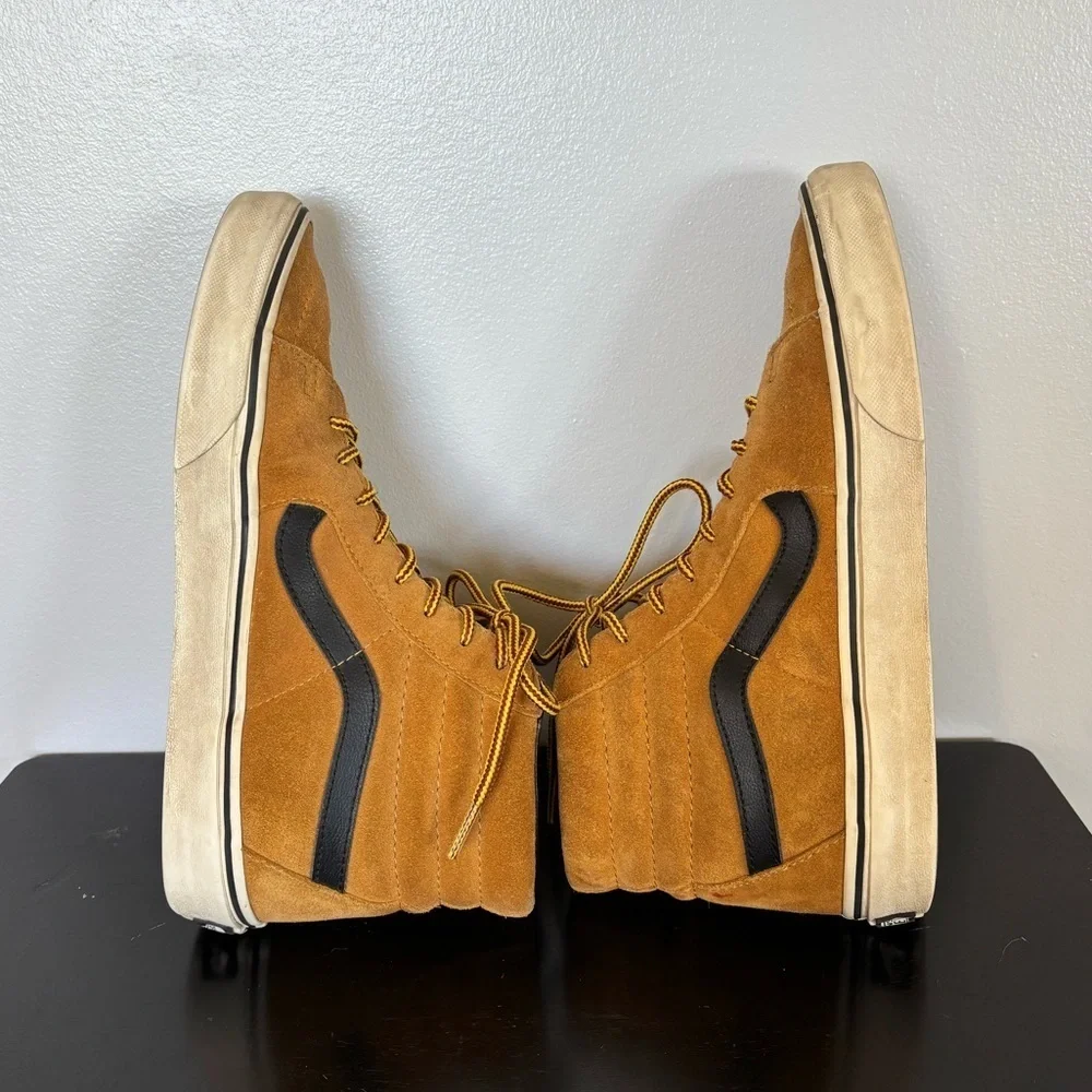 Vans Sk8 Hi Pro Wheat Brown Suede Skate Shoes Sneakers Mens Size 8.5 Womens 10 - Picture 6 of 15